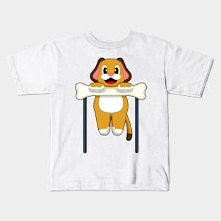 Dog Bodybuilding Pull ups Kids T-Shirt